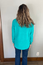 Load image into Gallery viewer, Turquoise Classic Waffle Knit Sweater