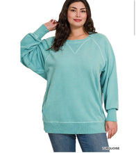 Load image into Gallery viewer, Turquoise French Terry Pullover