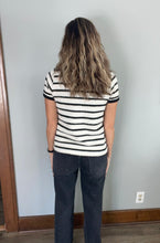 Load image into Gallery viewer, Ivory and Black Crochet Top