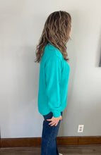 Load image into Gallery viewer, Turquoise Classic Waffle Knit Sweater