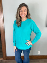 Load image into Gallery viewer, Turquoise Classic Waffle Knit Sweater