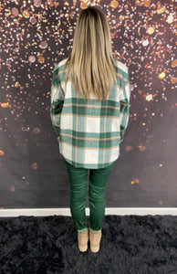 Green plaid shacket