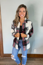 Load image into Gallery viewer, Black Plaid Fleece Shacket