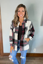 Load image into Gallery viewer, Black Plaid Fleece Shacket