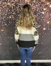 Load image into Gallery viewer, Color block and leopard sweater