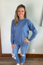 Load image into Gallery viewer, Dusty Blue Crewneck Fleece Sweatshirt