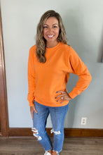 Load image into Gallery viewer, Orange crewneck fleece sweatshirt