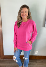 Load image into Gallery viewer, Hot pink french terry pullover