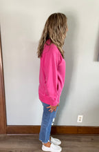 Load image into Gallery viewer, Hot pink french terry pullover