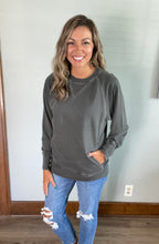 Load image into Gallery viewer, Black French Terry Pullover