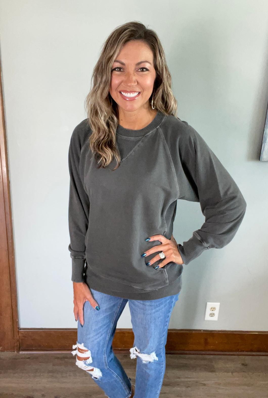 Black French Terry Pullover