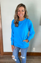 Load image into Gallery viewer, Ocean Blue French Terry Pullover