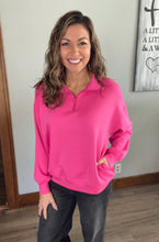 Load image into Gallery viewer, Hot Pink Half Zip Pullover