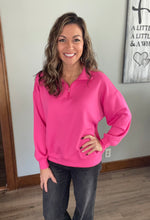 Load image into Gallery viewer, Hot Pink Half Zip Pullover