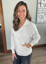 Load image into Gallery viewer, Bone Ribbed Half Zip Pullover