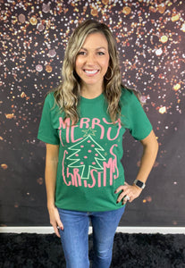 Merry Christmas evergreen tee