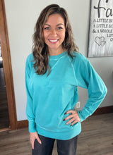 Load image into Gallery viewer, Turquoise French Terry Pullover
