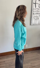 Load image into Gallery viewer, Turquoise French Terry Pullover