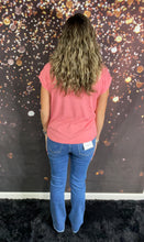 Load image into Gallery viewer, Coral button shoulder top