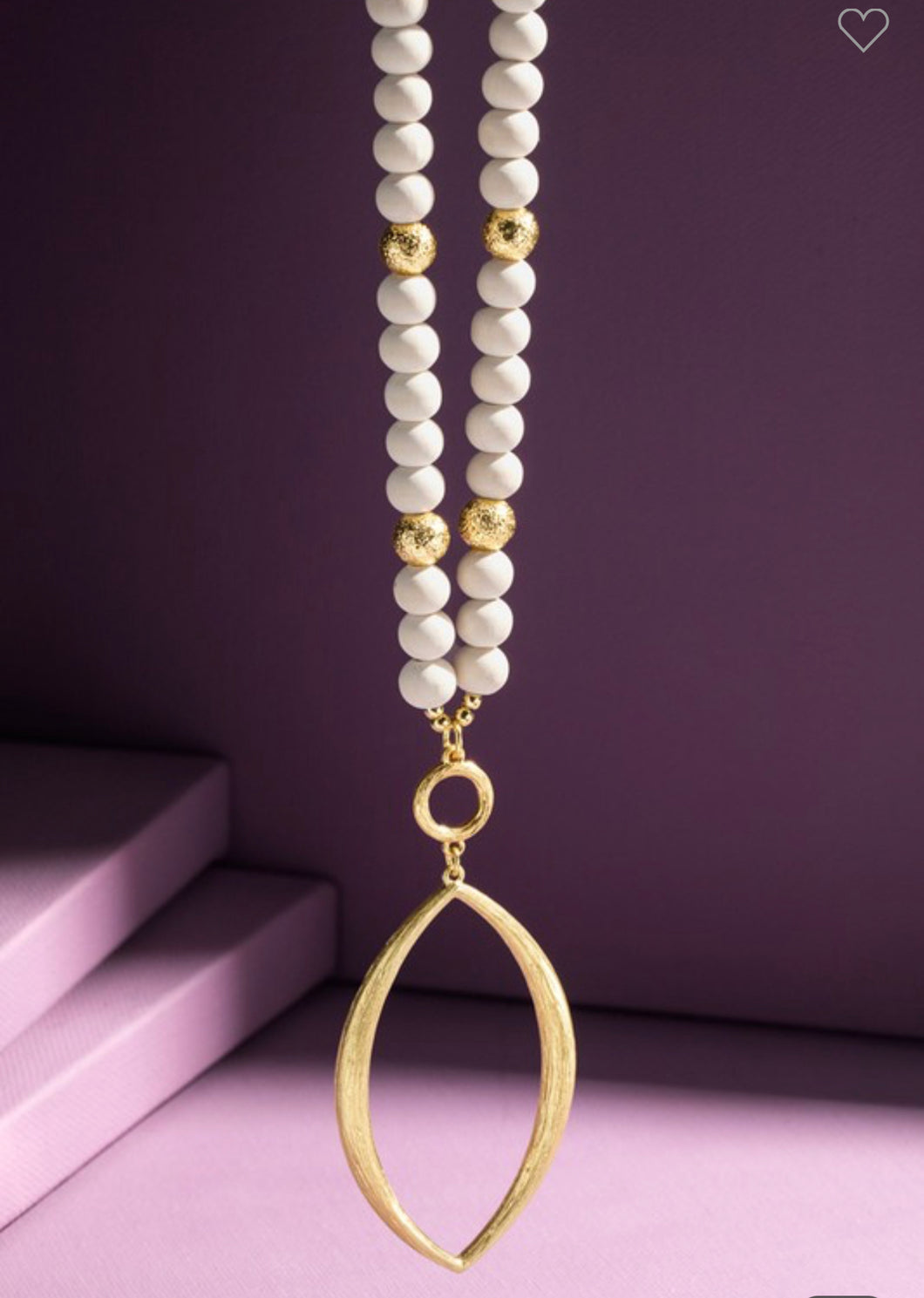 Ivory wooden beaded necklace