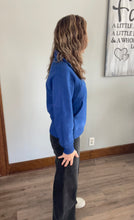 Load image into Gallery viewer, Light Navy Ribbed Half Zip Pullover