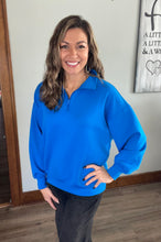 Load image into Gallery viewer, Ocean Blue Half-Zip Pullover