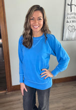 Load image into Gallery viewer, Ocean Blue French Terry Pullover