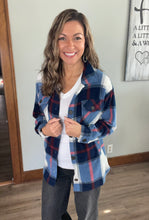 Load image into Gallery viewer, Navy Plaid Shacket