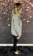 Load image into Gallery viewer, Grey fleece shacket w/snap buttons