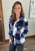 Load image into Gallery viewer, Navy Plaid Shacket