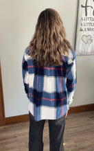 Load image into Gallery viewer, Navy Plaid Shacket