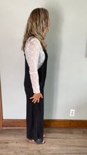 Load image into Gallery viewer, Black Ribbed Overall Jumpsuit