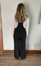 Load image into Gallery viewer, Black Ribbed Overall Jumpsuit