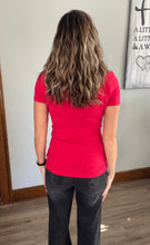 Load image into Gallery viewer, Red V-Neck Everyday Tee