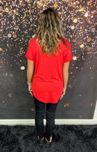 Load image into Gallery viewer, Red tunic v-neck top