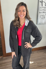 Load image into Gallery viewer, Charcoal Hooded Shacket