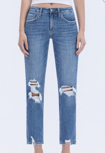 Vervet High Rise Distressed Boyfriend Jeans