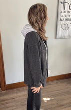 Load image into Gallery viewer, Charcoal Hooded Shacket