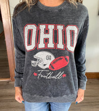 Load image into Gallery viewer, Ohio Football Black Mineral Graphic Terry Sweatshirt