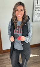 Load image into Gallery viewer, Black Long Puffer Vest