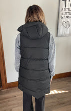 Load image into Gallery viewer, Black Long Puffer Vest