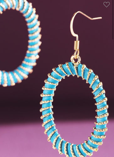 Turquoise oval earrings