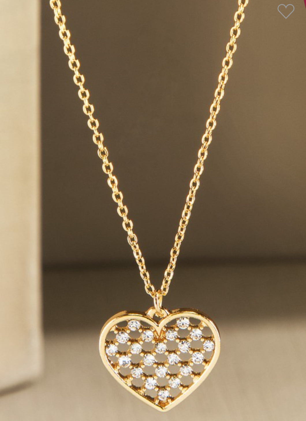 Heart pave necklace
