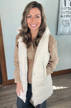 Load image into Gallery viewer, Ivory Long Puffer Vest