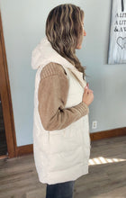Load image into Gallery viewer, Ivory Long Puffer Vest
