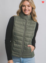 Load image into Gallery viewer, Olive Lightweight Quilted Puffer Vest