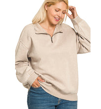 Load image into Gallery viewer, Ash Mocha Acid Wash Half setZip Pullover