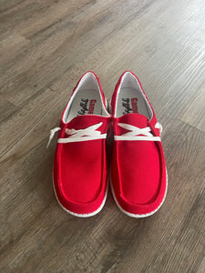 Red gypsy jazz shoes