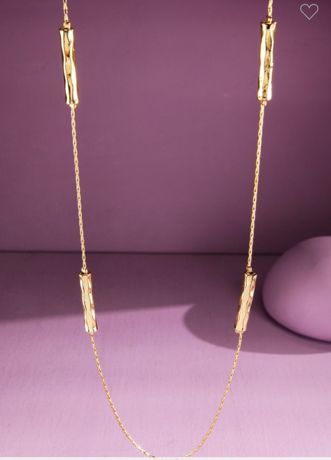 Gold cylinder bead necklace