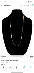 Silver cylinder bead necklace